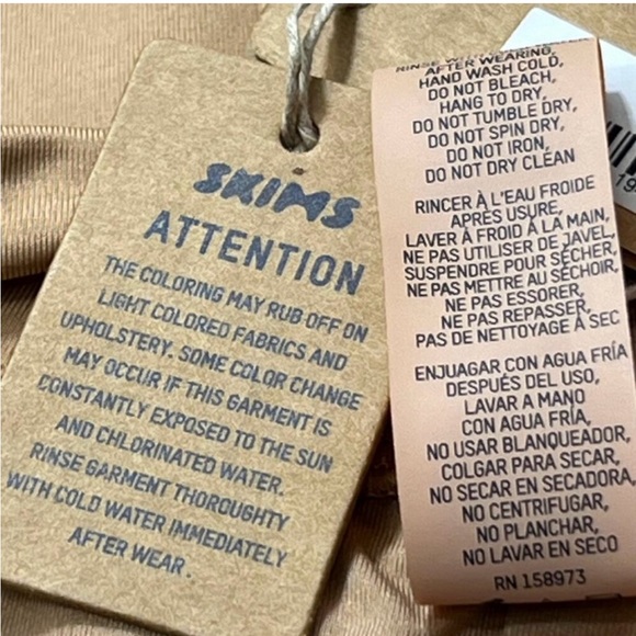 SKIMS Swim Mock Neck Cycle One Piece Women’s Small in Ochre - Picture 10 of 12